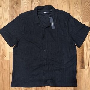 Nova Men Black Dress Beach Bottom Down Mens Shirt Short Sleeve NWT Size 3XL